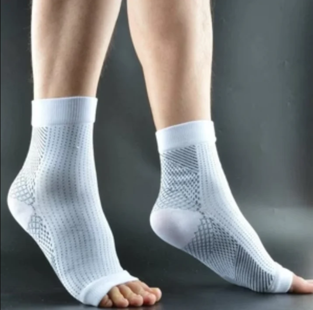 pack (2 Paires) Chaussettes de guérison contre la douleur et l'enflure (Noir + blanc)