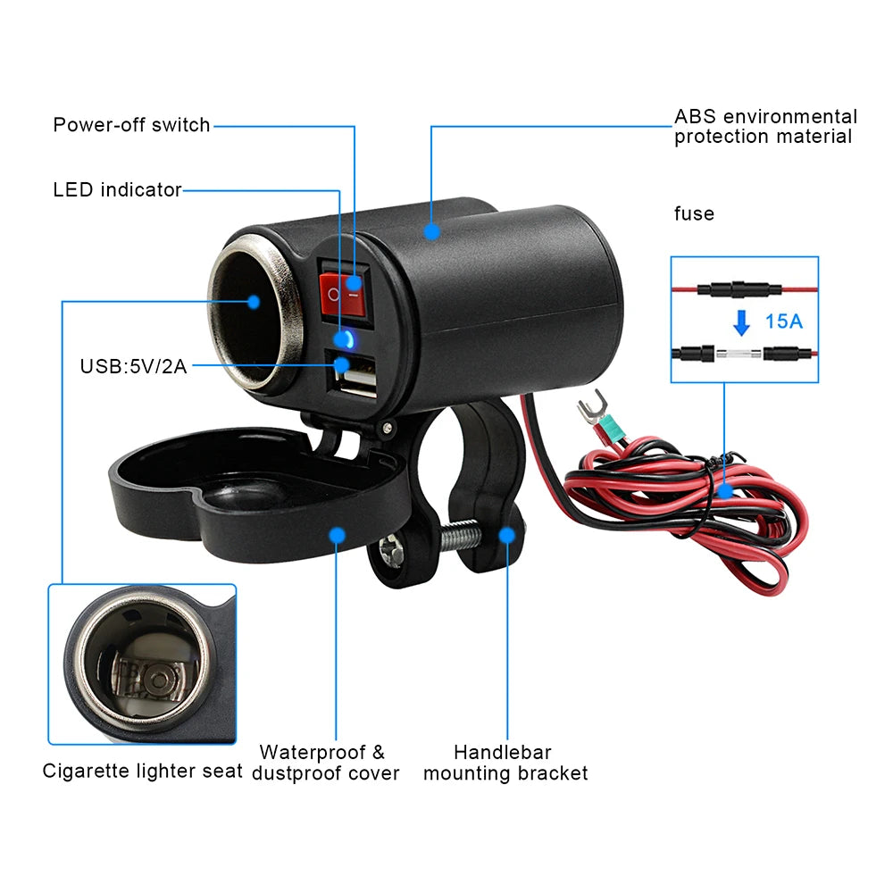 Pack 2 Chargeur multifonctionnel moto