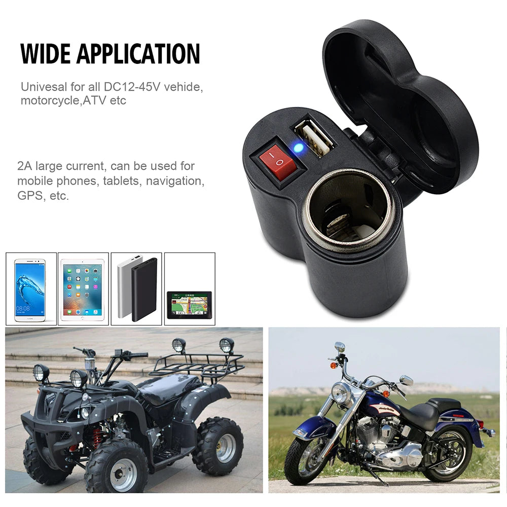 Pack 2 Chargeur multifonctionnel moto